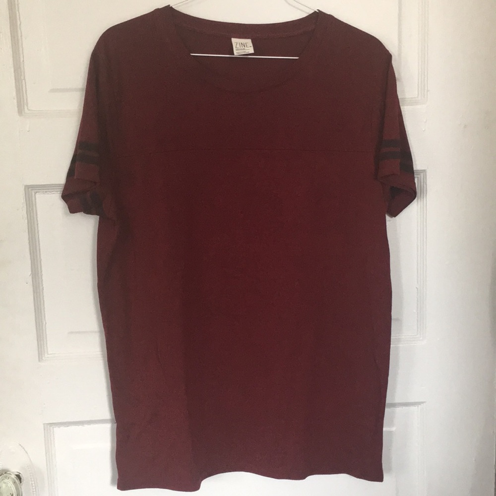 Burgundy Maroon Casual Athletic Shirt by Zine